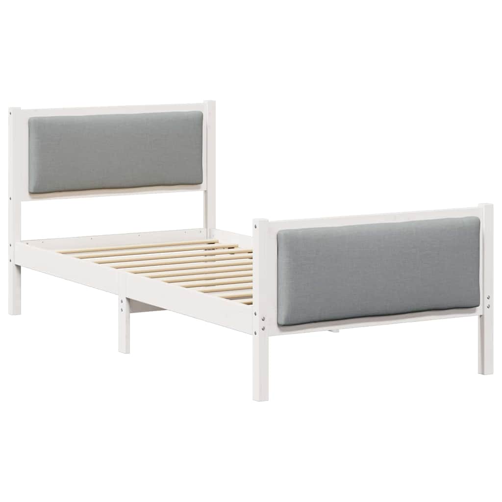 Vidaxl bedframe met hoofdeinde lichtgrijs 100 x 200 cm stof
