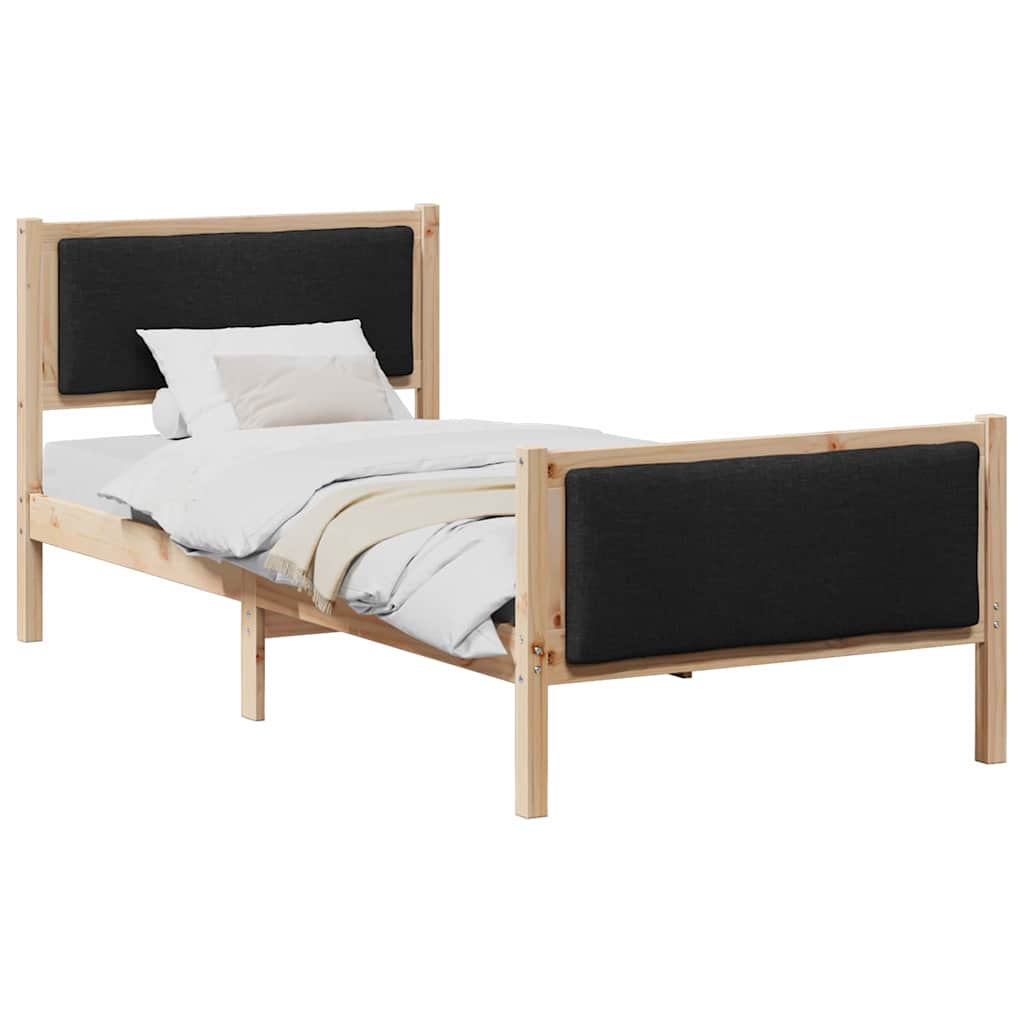 Vidaxl bedframe met hoofdeinde zwart 90 x 200 cm stof