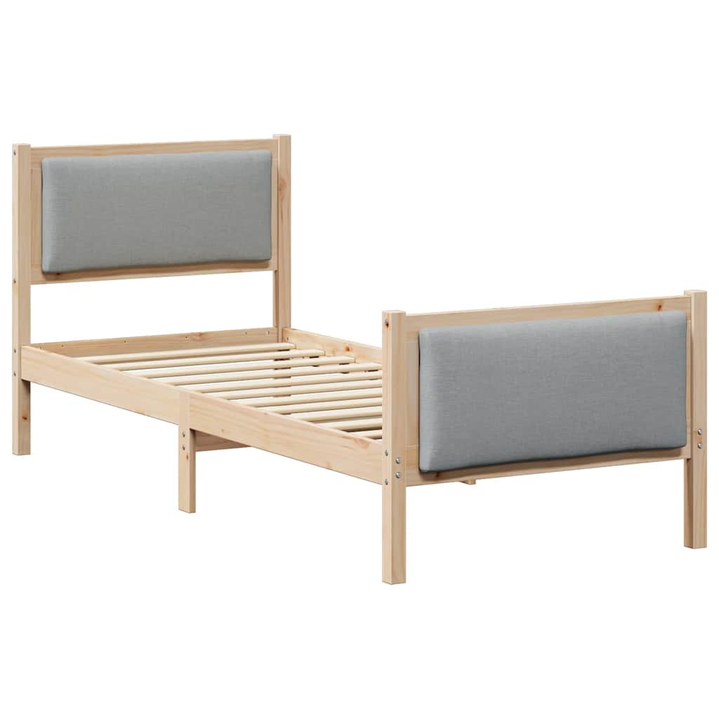 Vidaxl bedframe met hoofdeinde lichtgrijs 80 x 200 cm stof