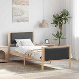 Vidaxl bedframe met hoofdeinde donkergrijs 80 x 200 cm stof