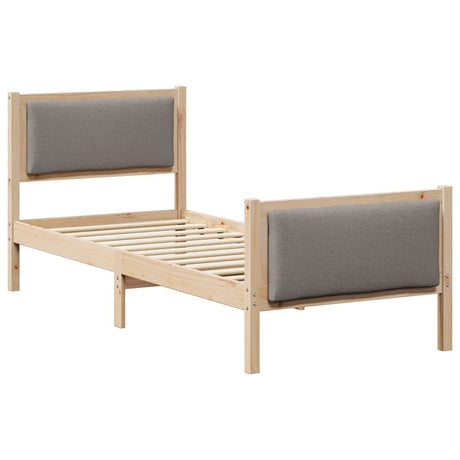 Vidaxl bedframe met hoofdeinde taupe 80 x 200 cm stof