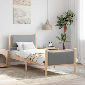 Vidaxl bedframe met hoofdeinde lichtgrijs 75 x 190 cm stof