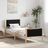 Vidaxl bedframe met hoofdeinde zwart 75 x 190 cm stof