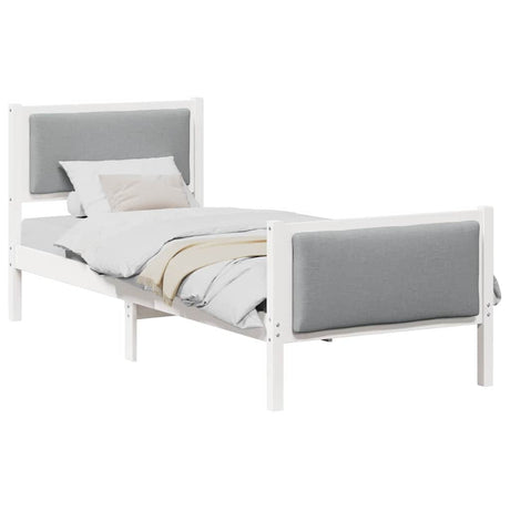 Vidaxl bedframe met hoofdeinde lichtgrijs 75 x 190 cm stof