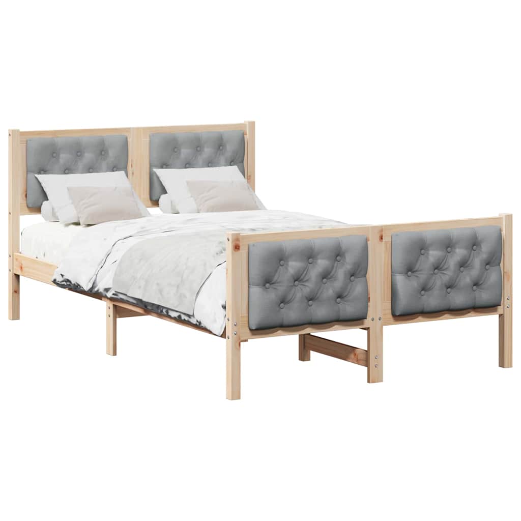 Vidaxl bedframe lichtgrijs 120 x 190 cm massief grenenhout