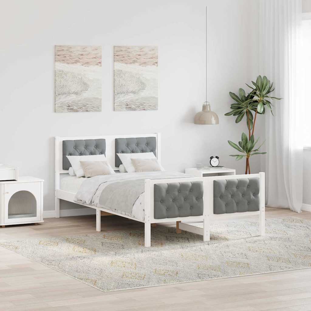 Vidaxl bedframe lichtgrijs 120 x 190 cm massief grenenhout