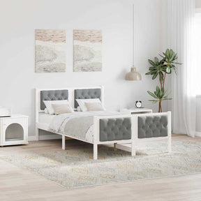 Vidaxl bedframe lichtgrijs 120 x 190 cm massief grenenhout