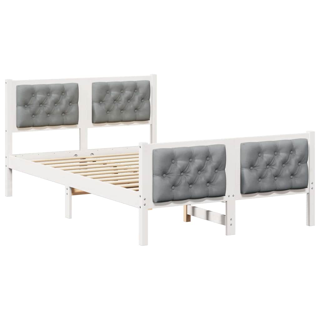 Vidaxl bedframe lichtgrijs 120 x 190 cm massief grenenhout