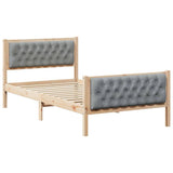 Vidaxl bedframe lichtgrijs 100 x 200 cm massief grenenhout