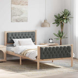 Vidaxl bedframe donkergrijs 100 x 200 cm massief grenenhout