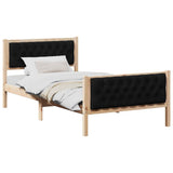 Vidaxl bedframe met hoofdeinde zwart 100 x 200 cm massief grenenhout