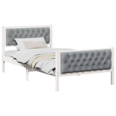 Vidaxl bedframe lichtgrijs 100 x 200 cm massief grenenhout