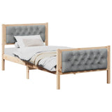 Vidaxl bedframe lichtgrijs 90 x 200 cm massief grenenhout