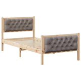 Vidaxl bedframe met hoofdeinde taupe 90 x 200 cm massief grenenhout