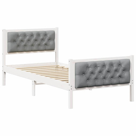 Vidaxl bedframe lichtgrijs 90 x 200 cm massief grenenhout