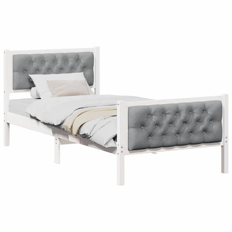 Vidaxl bedframe lichtgrijs 90 x 200 cm massief grenenhout