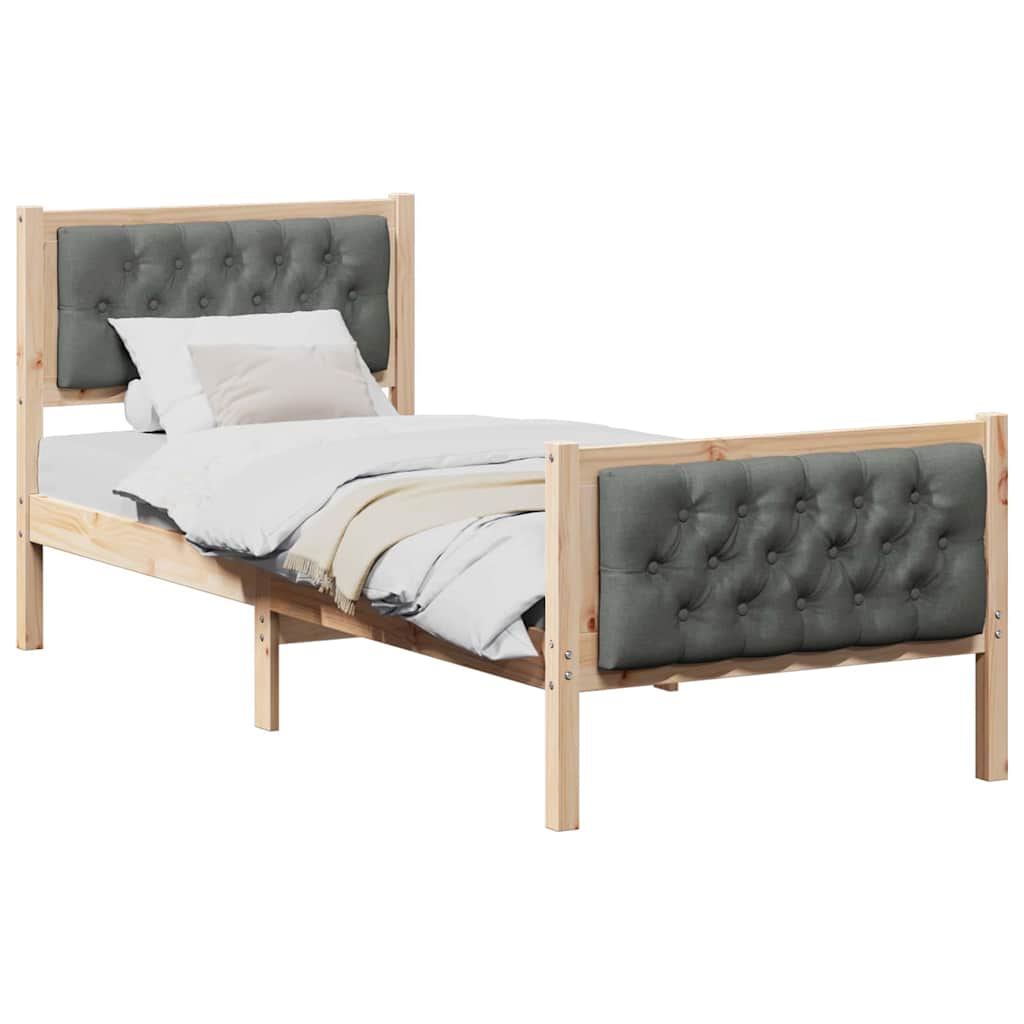 Vidaxl bedframe donkergrijs 80 x 200 cm massief grenenhout