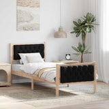 Vidaxl bedframe met hoofdeinde zwart 80 x 200 cm massief grenenhout