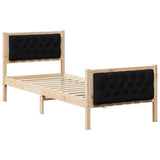 Vidaxl bedframe met hoofdeinde zwart 80 x 200 cm massief grenenhout