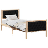 Vidaxl bedframe met hoofdeinde zwart 80 x 200 cm massief grenenhout