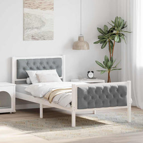Vidaxl bedframe lichtgrijs 90 x 190 cm massief grenenhout