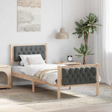 Vidaxl bedframe donkergrijs 75 x 190 cm massief grenenhout