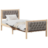 Vidaxl bedframe taupe 75 x 190 cm massief grenenhout