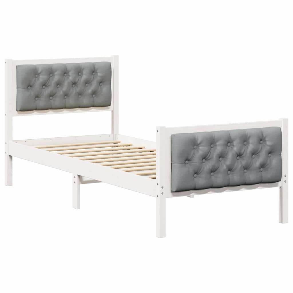 Vidaxl bedframe lichtgrijs 75 x 190 cm massief grenenhout