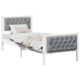 Vidaxl bedframe lichtgrijs 75 x 190 cm massief grenenhout