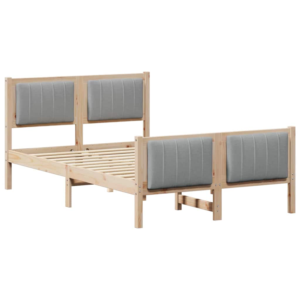 Vidaxl bedframe bruin en lichtgrijs 120 x 200 cm massief grenenhout