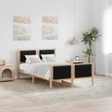 Vidaxl bedframe bruin en zwart 120 x 200 cm massief grenenhout