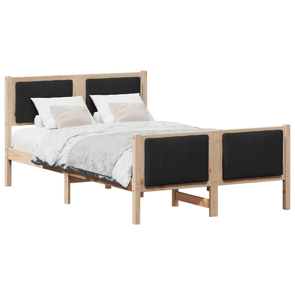 Vidaxl bedframe bruin en zwart 120 x 200 cm massief grenenhout