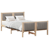 Vidaxl bedframe bruin en taupe 120 x 200 cm massief grenenhout