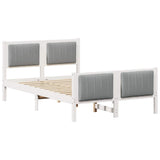 Vidaxl bedframe wit en lichtgrijs 120 x 200 cm massief grenenhout
