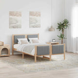 Vidaxl bedframe bruin en lichtgrijs 120 x 190 cm massief grenenhout