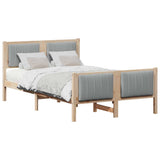 Vidaxl bedframe bruin en lichtgrijs 120 x 190 cm massief grenenhout