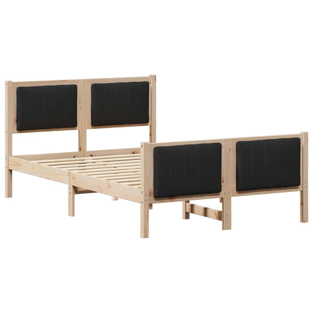 Vidaxl bedframe bruin en zwart 120 x 190 cm massief grenenhout