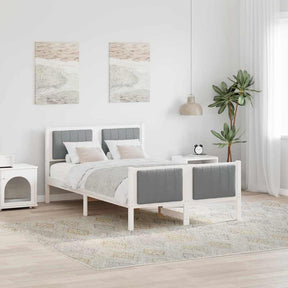 Vidaxl bedframe wit en lichtgrijs 120 x 190 cm massief grenenhout