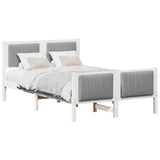 Vidaxl bedframe wit en lichtgrijs 120 x 190 cm massief grenenhout