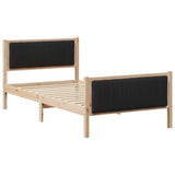 Vidaxl bedframe bruin en zwart 100 x 200 cm massief grenenhout