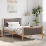 Vidaxl bedframe bruin en taupe 100 x 200 cm massief grenenhout
