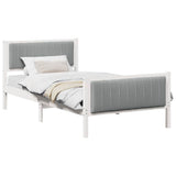 Vidaxl bedframe wit en lichtgrijs 100 x 200 cm massief grenenhout