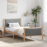 Vidaxl bedframe bruin en lichtgrijs 90 x 200 cm massief grenenhout