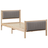 Vidaxl bedframe bruin en taupe 90 x 200 cm massief grenenhout
