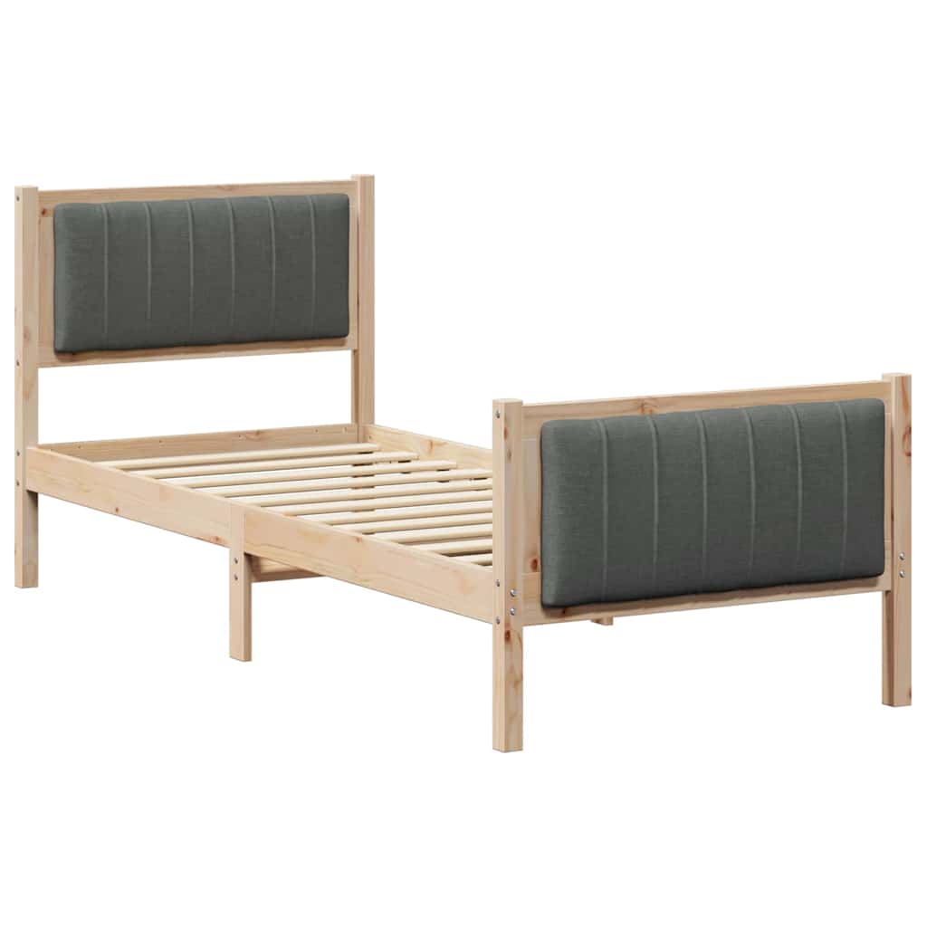 Vidaxl bedframe bruin en donkergrijs 80 x 200 cm massief grenenhout