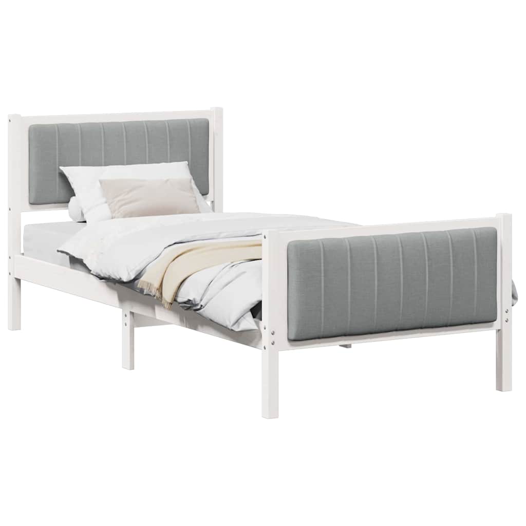 Vidaxl bedframe wit en lichtgrijs 90 x 190 cm massief grenenhout