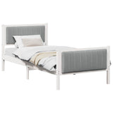 Vidaxl bedframe wit en lichtgrijs 90 x 190 cm massief grenenhout