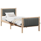 Vidaxl bedframe bruin en donkergrijs 75 x 190 cm massief grenenhout