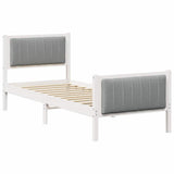 Vidaxl bedframe wit en lichtgrijs 75 x 190 cm massief grenenhout