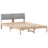 Vidaxl bedframe bruin en lichtgrijs 150 x 200 cm massief grenenhout